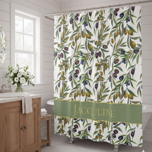 Sage Green Watercolor French Country Olive Pattern
