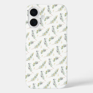 Sage Green Watercolor French Country Olive Pattern iPhone 16 Case