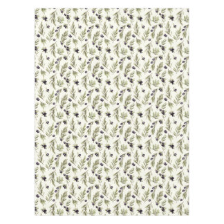 Sage Green Watercolor French Country Olive Pattern Tablecloth