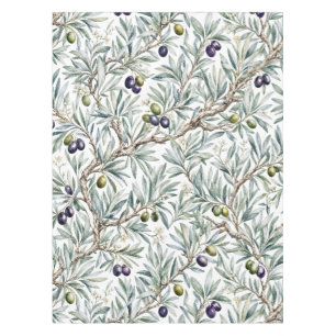 Sage Green Watercolor French Country Olive Pattern Tablecloth