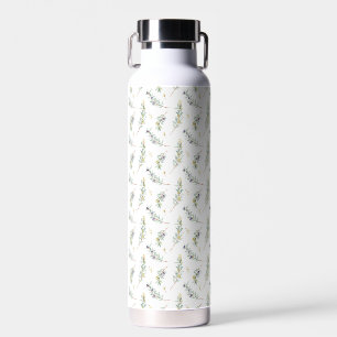 Sage Green Watercolor French Country Olive Pattern Water Bottle