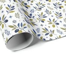 Sage Green Watercolor French Country Olive Pattern
