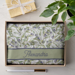 Sage Green Watercolor French Country Olive Tissue Paper