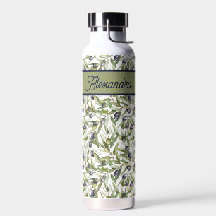 Sage Green Watercolor French Country Olive Water Bottle