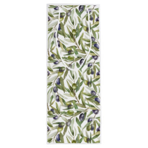 Sage Green Watercolor French Country Olive Wine Gift Bag