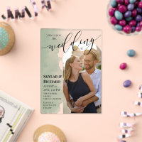 Sage Green Watercolor Join Us Arch Photo Wedding