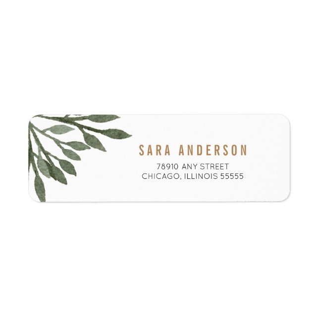Sage Green Watercolor Leaves (Front)