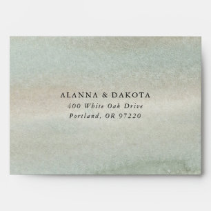 Sage Green Watercolor Wedding Return Address Envelope