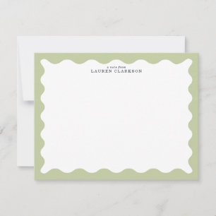 Sage Green Wavy Frame Note Card