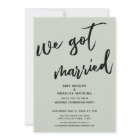 Sage Green We Got Married Wedding Reception