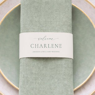 Sage Green Wedding Belly Band Wrap Invitation Belly Band