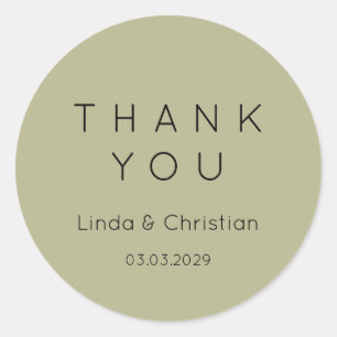 Sage Green  Wedding Classic Round Sticker