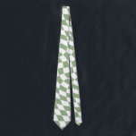 Sage Green Wedding Collection Check Chequered Tie<br><div class="desc">Modern bohemian Sage Green colour theme bridal wedding party products. Evergreen retro trendy warped checks design, warped chequered paper plates in beautiful elegant and chic Sage Green and white colour.</div>