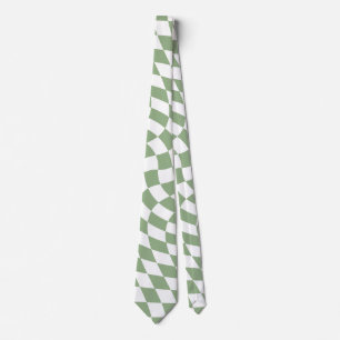 Sage Green Wedding Collection Check Chequered Tie