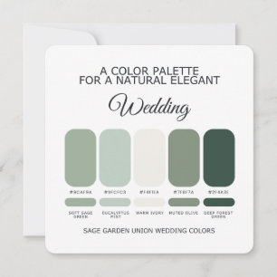 Sage Green Wedding Color Palette Card