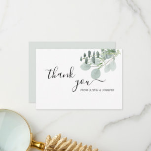 Sage Green Wedding Colours Thank You Cards