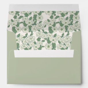 Sage Green Wedding Envelope with Liner