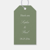 Sage Green Wedding Favour Thank You Gift Tags