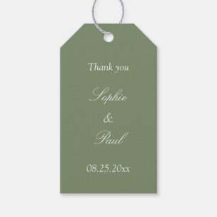 Sage Green Wedding Favour Thank You Gift Tags