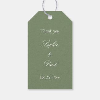 Sage Green Wedding Favour Thank You Gift Tags