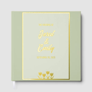 Sage Green Wedding Foil Guest Book