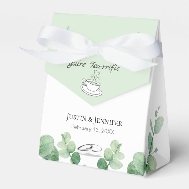 Sage Green Wedding Guest Favours Favor Box (Front Side)