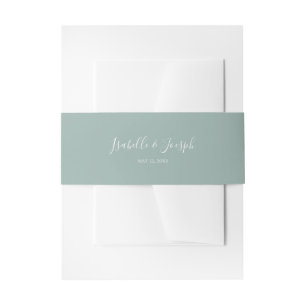 Sage Green   Wedding Invitation Belly Band