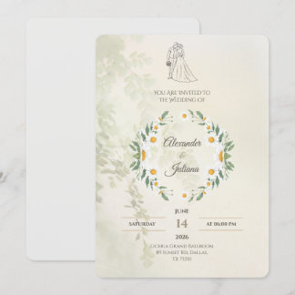 Sage Green Wedding Invitation | Elegant Modern