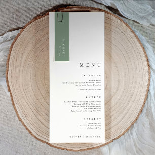 Sage Green Wedding Name Tags 3.5 x 1 Slim Cards