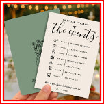 Sage Green Wedding Order of Events Program<br><div class="desc">Sage Green Order of Events Wedding Program Hand Fan | Rustic Greenery Ceremony Fan Keep your guests cool and informed with our elegant Sage Green Order of Events Wedding Program Hand Fan! This unique program combines practical comfort with beautiful design, featuring serene sage green greenery accents. It's the perfect way...</div>