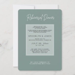 Sage Green Wedding Rehearsal Dinner Invitation