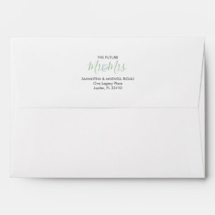 Sage Green Wedding Return Address Envelopes