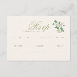 Sage Green Wedding RSVP Response Card