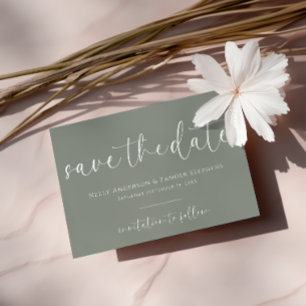 Sage Green Wedding Save the Date