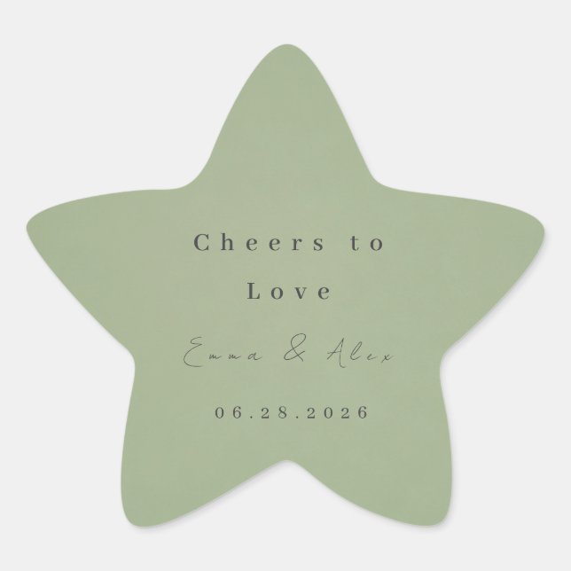 Sage Green Wedding Sticker (Front)