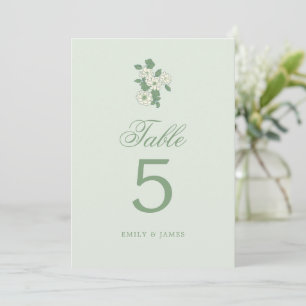 Sage Green Wedding Table Numbers Cards