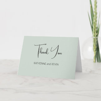 Sage Green Wedding Thank You Card