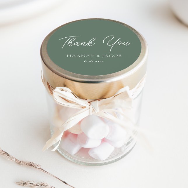 Sage Green Wedding Thank You Favour Sticker (Creator Uploaded)