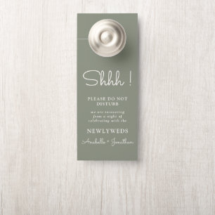 Sage Green Wedding Welcome Do Not Disturb Door Hanger