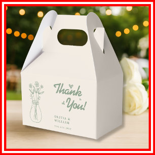 Sage Green Wedding   Wildflower Favor Box