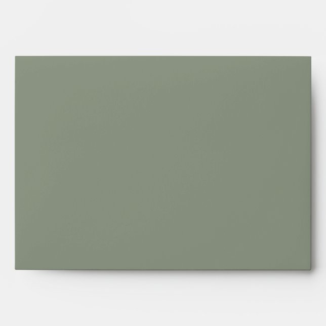 Sage Green Weddings Simple Minimal Elegant Custom Envelope (Front)