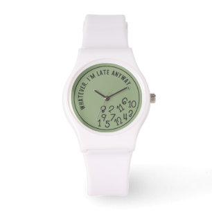Sage Green Whatever I'm Late Anyways Watch