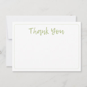 Sage Green White Blank Elegant Baby Shower Neutral Card