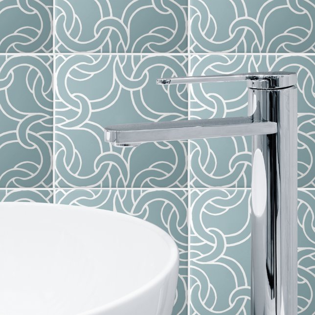 Sage Green White Celtic Knot Seamless Pattern Tile (Creator Uploaded)