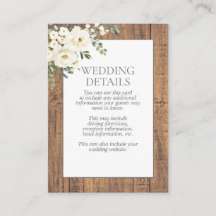 Sage Green White Floral Lace Wood Details Enclosure Card