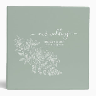 Sage Green White Floral Our Wedding Planner Photos Binder
