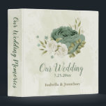 sage green white flowers wedding photo album binder<br><div class="desc">Beautiful romantic photo album binder featuring sage green and white flowers and some pretty leaves .
It is suitable for both wedding and engagement invites. FOR MORE MATCHING PRODUCTS click on the collection above or contact me</div>