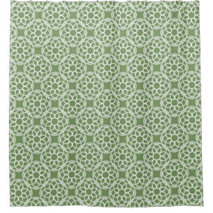 Sage Green White Geometric Seamless Pattern