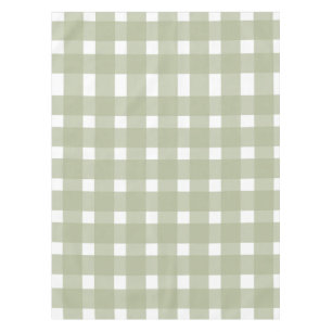 Sage Green White Gingham Pattern Tablecloth