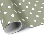 Sage Green | White Polka Dot Wrapping Paper<br><div class="desc">This classic polka dot gift wrapping paper is perfect for your gifting needs! Wrap a birthday gift, baby shower gift, bridal shower gift, wedding gift, or gift for any other special occasion. It's also a wonderful choice for wrapping paper crafts : wrapping paper envelopes, wrapping paper bunting, wrapping streamers or...</div>